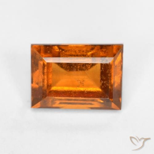 1.56 ct Orange Hessonite Garnet Stone, Natural Hessonite Garnet in Baguette Facet Shape for Sale