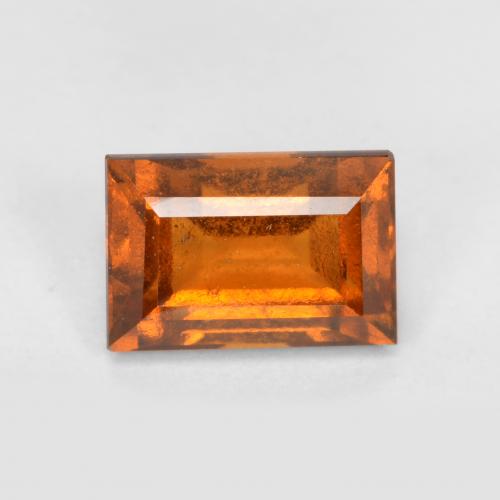 Medium-Dark Orange Hessonit-Granat Edelstein - 1.2ct Baquette Schliff (ID: 555601)