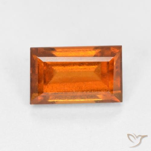 1.51 ct Orange Hessonite Garnet Stone, Natural Hessonite Garnet in Baguette Facet Shape for Sale