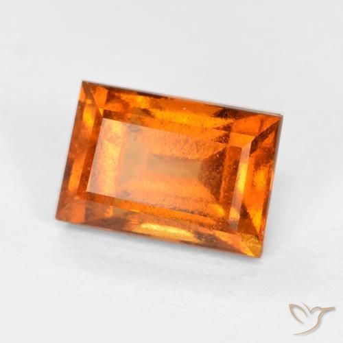 1.21 ct Orange Hessonite Garnet Stone, Natural Hessonite Garnet in Baguette Facet Shape for Sale