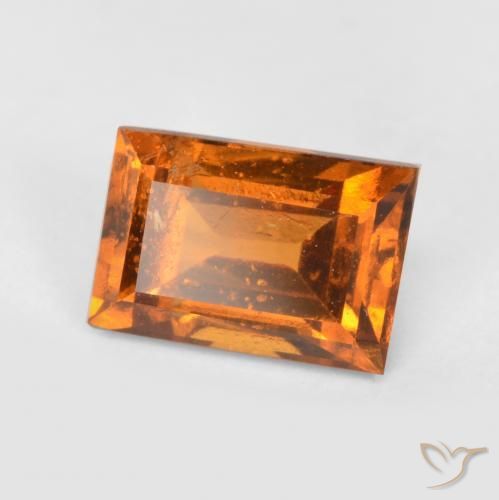 1.22ct Natural Yellowish Orange Hessonite Garnet, Baguette, VS-SI