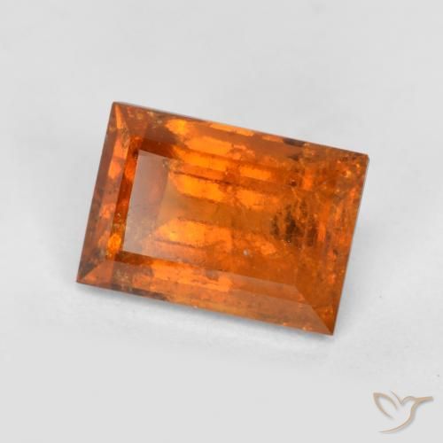 1.49ct Natural Fire Orange Hessonite Garnet, Baguette, SI