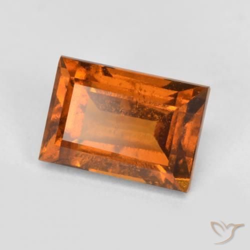 1.40 ct Orange Hessonite Garnet Stone, Natural Hessonite Garnet in Baguette Facet Shape for Sale