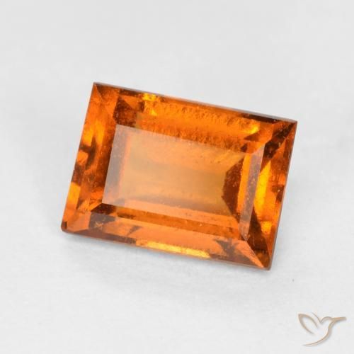 1.12 ct Orange Hessonite Garnet Stone, Natural Hessonite Garnet in Baguette Facet Shape for Sale