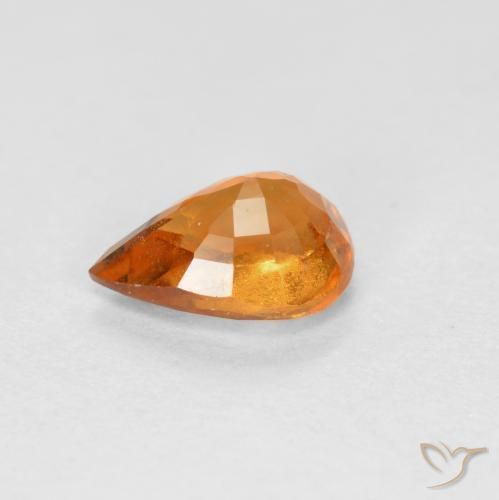 Hessonite Garnet Gemstone in 6.5 x 4.6 mm Size for Sale, Hessonite Garnet Stone in Medium-Dark Orange Color
