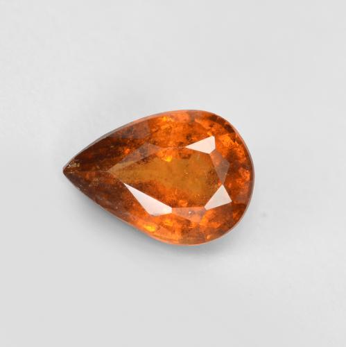 Naranja oscuro Granate Hesonita Gema - 0.7ct Corte en forma de pera (ID: 555866)