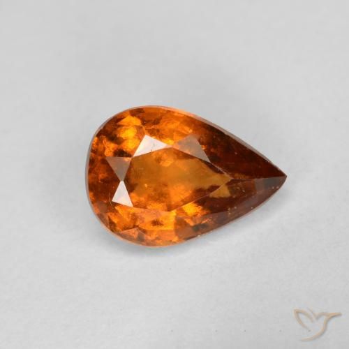 Grenat Hessonite Orange pear facet 0,78 ct de Madagascar, dimension 6,9 x 4,9mm, pierre gemme naturelle Non traité, pureté vs-si, 1 pièce Grenat Hessonite de couleur Orange moyen-foncé, dureté Mohs de 6.5 à 7.5 convient aux bijoux de tous les jours, pierre de sagesse, Photo A
