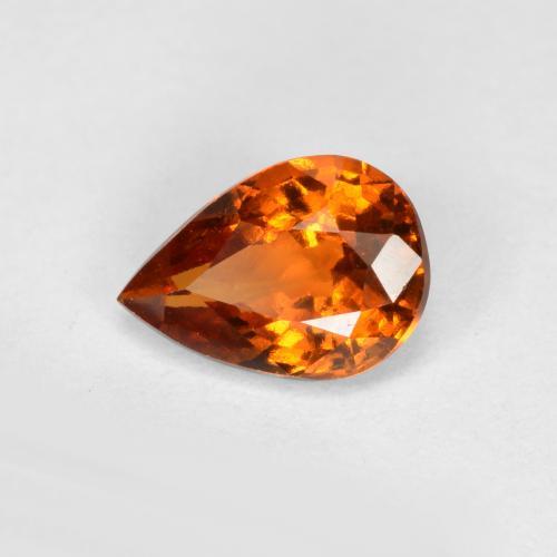 0.74 ct Orange Hessonite Garnet Stone, Natural Hessonite Garnet in Pear Facet Shape for Sale