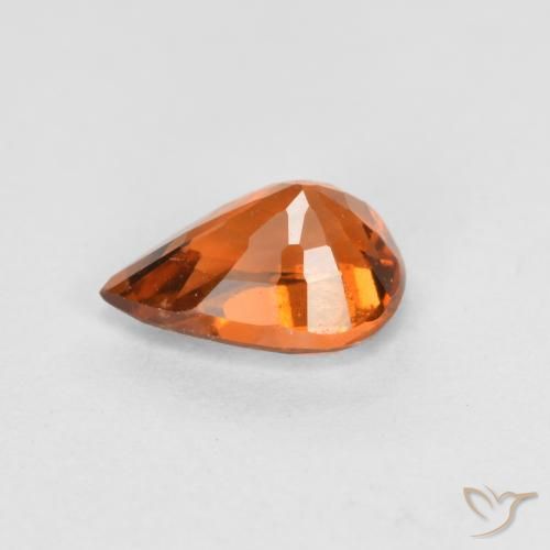 Hessonite Garnet Gemstone in 6.7 x 4.8 mm Size for Sale, Hessonite Garnet Stone in Medium-Dark Orange Color