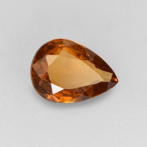 0.53 ct Orange Hessonite Garnet Stone, Natural Hessonite Garnet in Pear Facet Shape for Sale