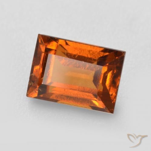 1.39ct Natural Deep Orange Hessonite Garnet, Baguette, VS