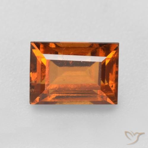 1.39 ct Orange Hessonite Garnet Stone, Natural Hessonite Garnet in Baguette Facet Shape for Sale