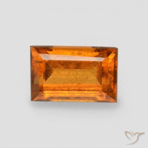 1.08ct Natural Yellowish Orange Hessonite Garnet, Baguette, SI
