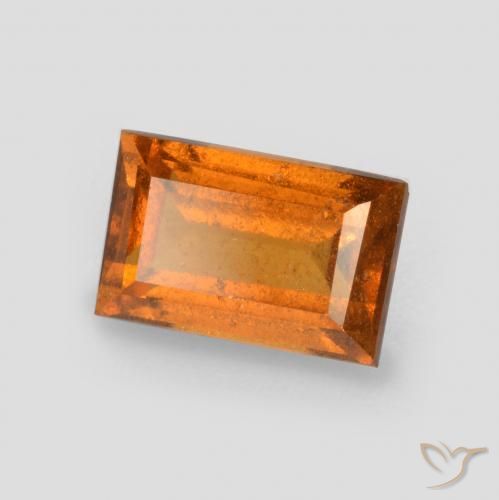 1.08 ct Orange Hessonite Garnet Stone, Natural Hessonite Garnet in Baguette Facet Shape for Sale