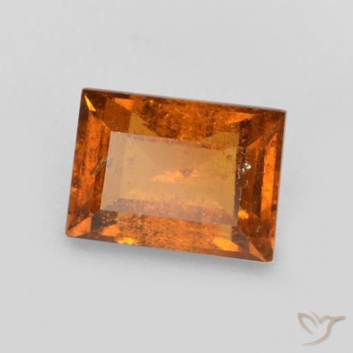 1.26ct Natural Medium-Dark Orange Hessonite Garnet, Baguette, SI