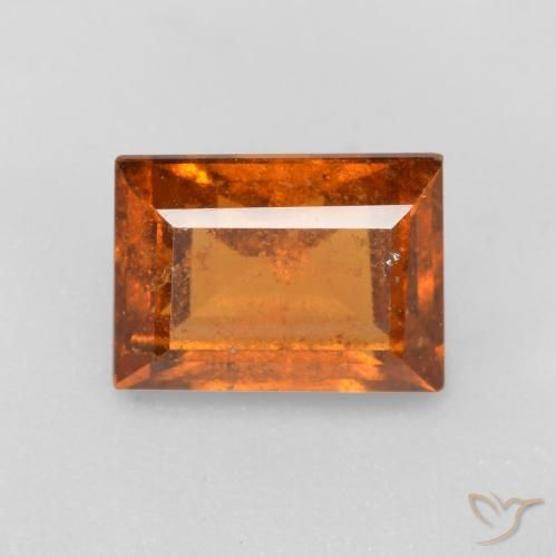 1.26 ct Orange Hessonite Garnet Stone, Natural Hessonite Garnet in Baguette Facet Shape for Sale