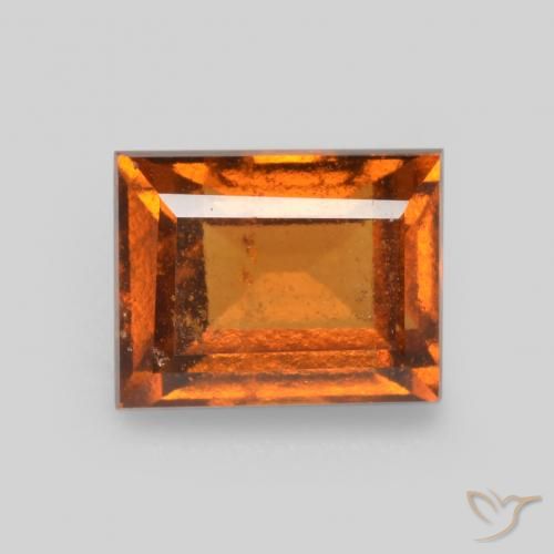 1.31 ct Orange Hessonite Garnet Stone, Natural Hessonite Garnet in Baguette Facet Shape for Sale