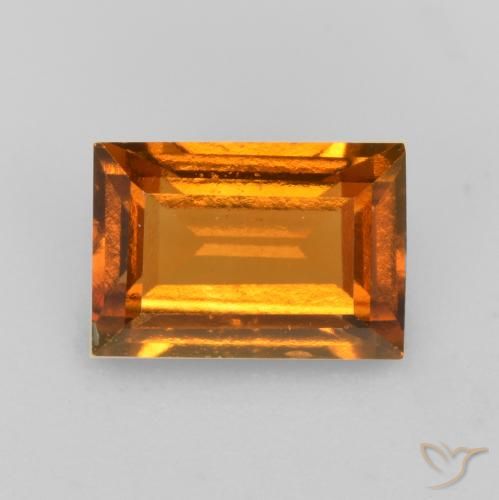 1.23ct Natural Earth Orange Hessonite Garnet, Baguette, VS