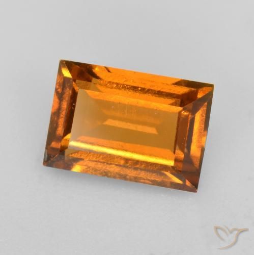 1.23 ct Orange Hessonite Garnet Stone, Natural Hessonite Garnet in Baguette Facet Shape for Sale