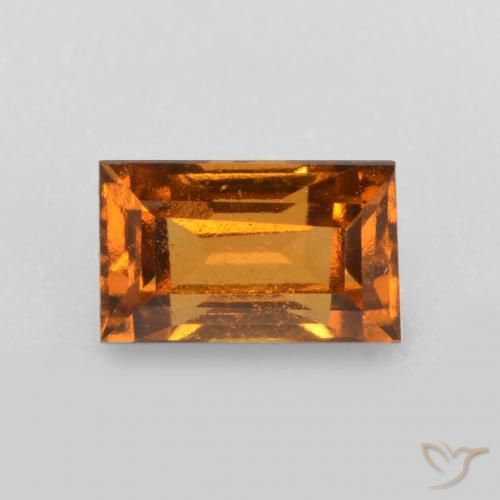 0.76ct Natural Brownish Orange Hessonite Garnet, Baguette, VS