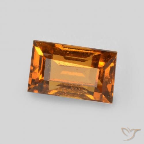 0.76 ct Orange Hessonite Garnet Stone, Natural Hessonite Garnet in Baguette Facet Shape for Sale