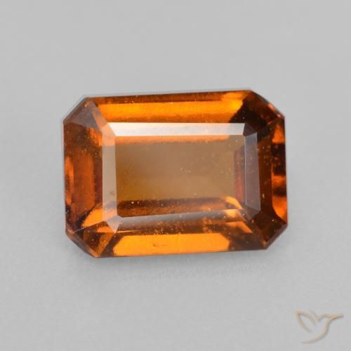 2.25 ct Orange Hessonite Garnet Stone, Natural Hessonite Garnet in Octagon Facet Shape for Sale
