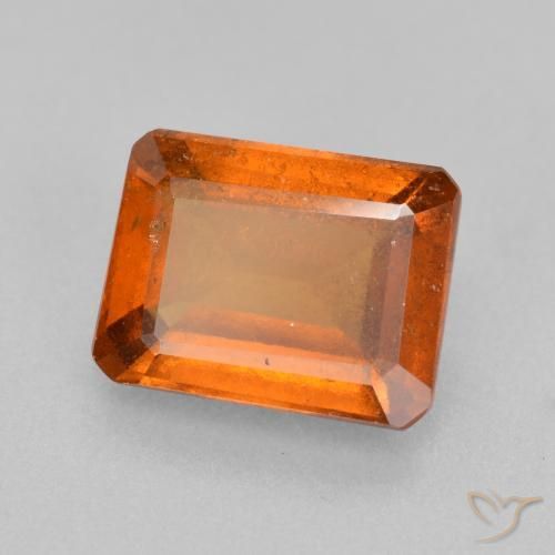 Naranja oscuro Granate Hesonita Gema - 2.5ct Forma octagonal (ID: 559002)