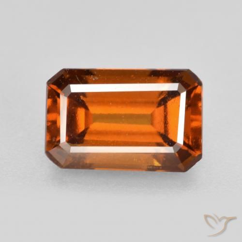 2.15ct Natural Medium-Dark Orange Hessonite Garnet, Emerald Cut, VS-SI