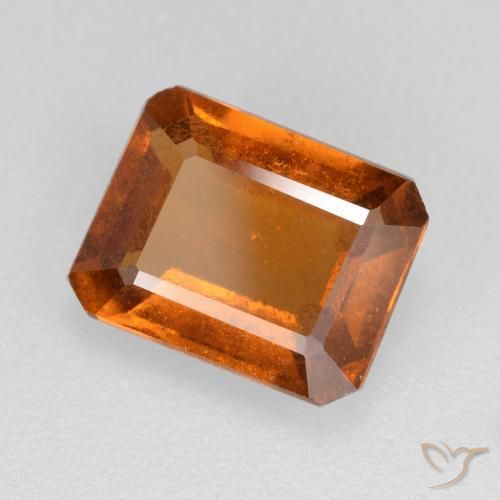 2.10 ct Orange Hessonite Garnet Stone, Natural Hessonite Garnet in Octagon Facet Shape for Sale