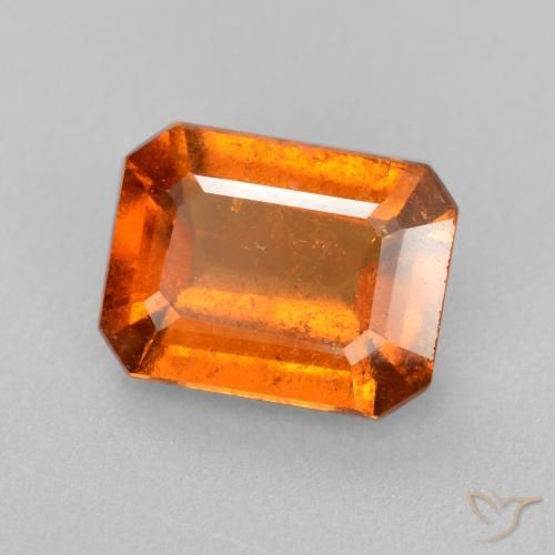 2.11 ct Orange Hessonite Garnet Stone, Natural Hessonite Garnet in Octagon Facet Shape for Sale