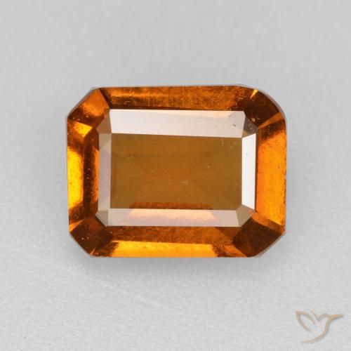 2.09ct Natural Deep Orange Hessonite Garnet, Emerald Cut, VS-SI