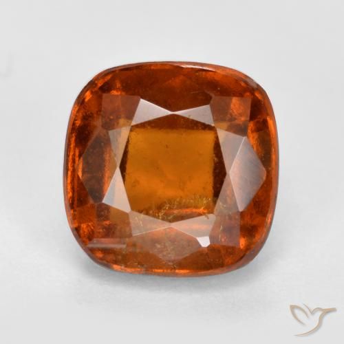 2.33ct Natural Amber Orange Hessonite Garnet, Cushion, SI