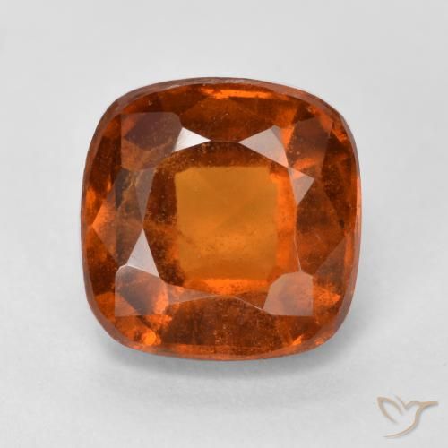 2.05ct Natural Deep Orange Hessonite Garnet, Cushion, SI
