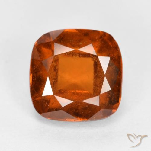 2.01ct Natural Dark Orange Hessonite Garnet, Cushion, SI