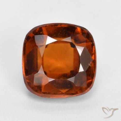 2.08ct Natural Amber Orange Hessonite Garnet, Cushion, VS