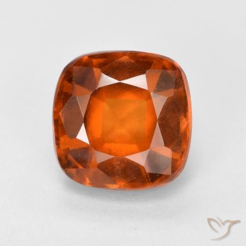2.08ct Natural Fire Orange Hessonite Garnet, Cushion, VS