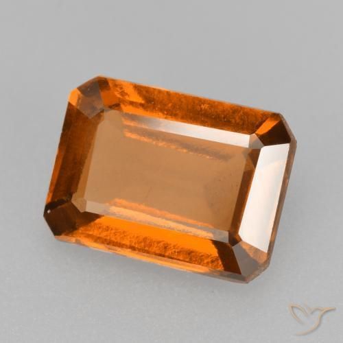 1.84ct Natural Medium Orange Hessonite Garnet, Emerald Cut, VS-SI