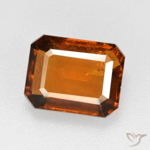 2.63ct Natural Deep Orange Hessonite Garnet, Emerald Cut, SI