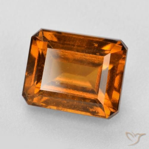 Grenat hessonite orange de 2,34 ct, taille octogonale de 8,3 x 6,7 mm du Sri Lanka, Photo A