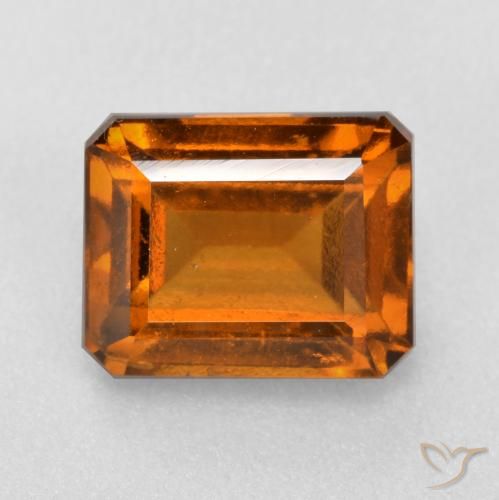 2.34 ct Orange Hessonite Garnet Stone, Natural Hessonite Garnet in Octagon Facet Shape for Sale