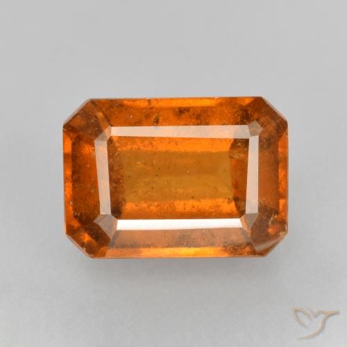 Grenat hessonite orange de 2,66 ct, taille octogonale de 9 x 6,4 mm du Sri Lanka, Photo A