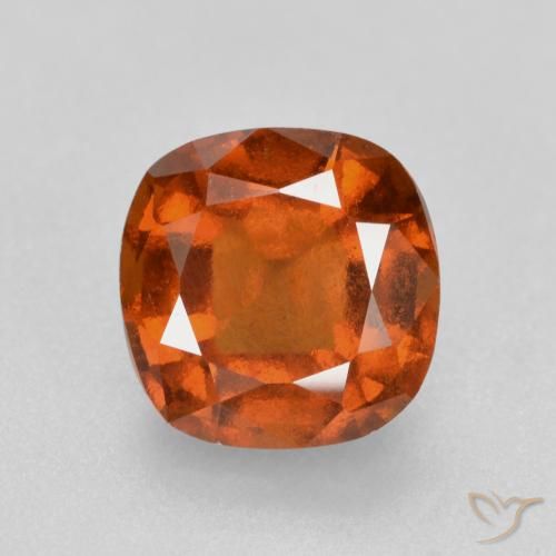 1.87ct Natural Reddish Orange Hessonite Garnet, Cushion, VS-SI