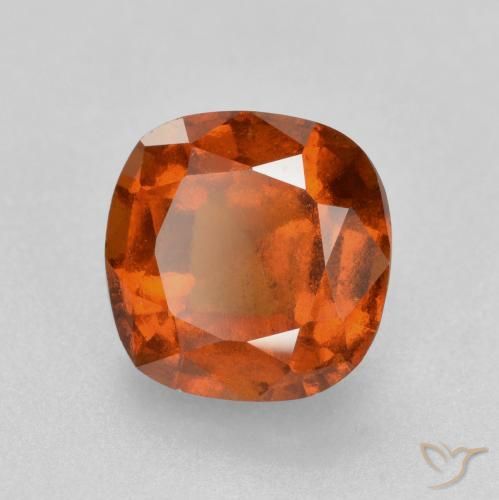 1.87 ct Orange Hessonite Garnet Stone, Natural Hessonite Garnet in Cushion-Cut Shape for Sale