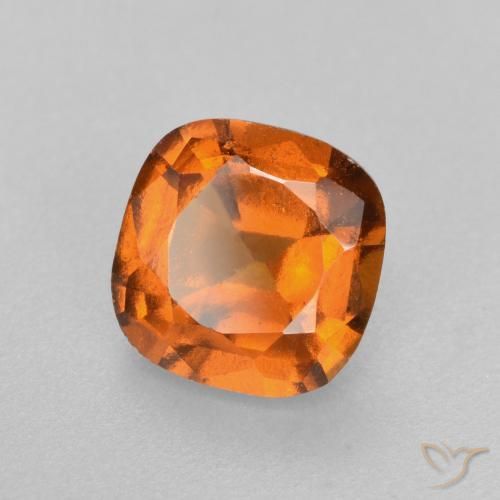 1.57 ct Orange Hessonite Garnet Stone, Natural Hessonite Garnet in Cushion-Cut Shape for Sale