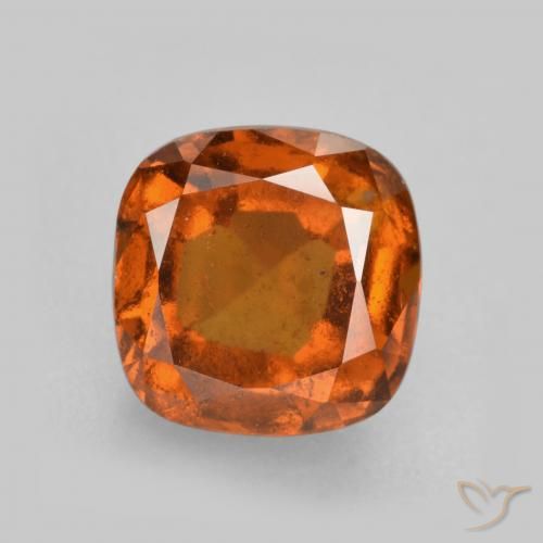 2.32ct Natural Amber Orange Hessonite Garnet, Cushion, VS-SI