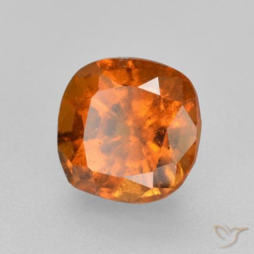 1.42 ct Orange Hessonite Garnet Stone, Natural Hessonite Garnet in Cushion-Cut Shape for Sale