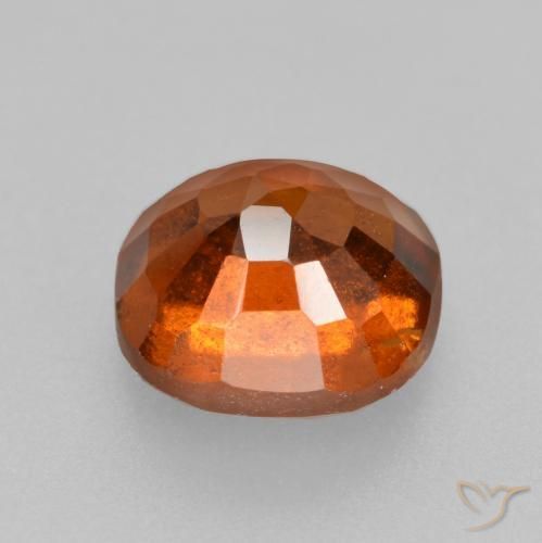 Hessonite Garnet Gemstone in 7.3 x 7.2 mm Size for Sale, Hessonite Garnet Stone in Reddish Orange Color