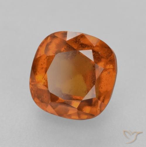 2.28 ct Orange Hessonite Garnet Stone, Natural Hessonite Garnet in Cushion-Cut Shape for Sale