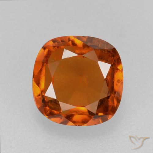2.13ct Natural Medium Orange Hessonite Garnet, Cushion, VS-SI