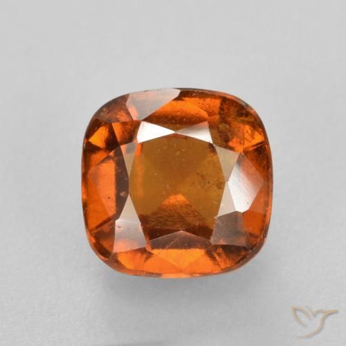 2.07ct Natural Deep Orange Hessonite Garnet, Cushion, SI
